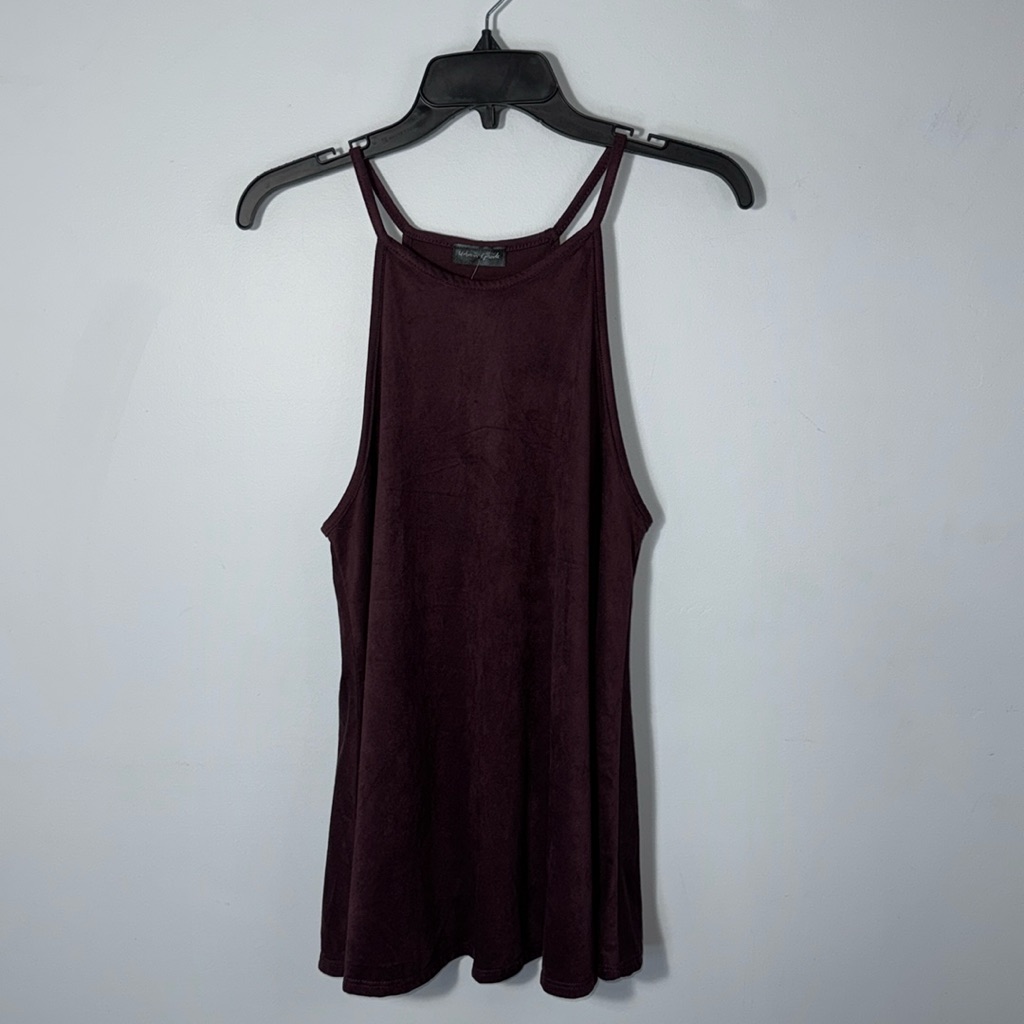 Urban Episode Top Burgundy Tank Faux Suede A-Line In Size Xl